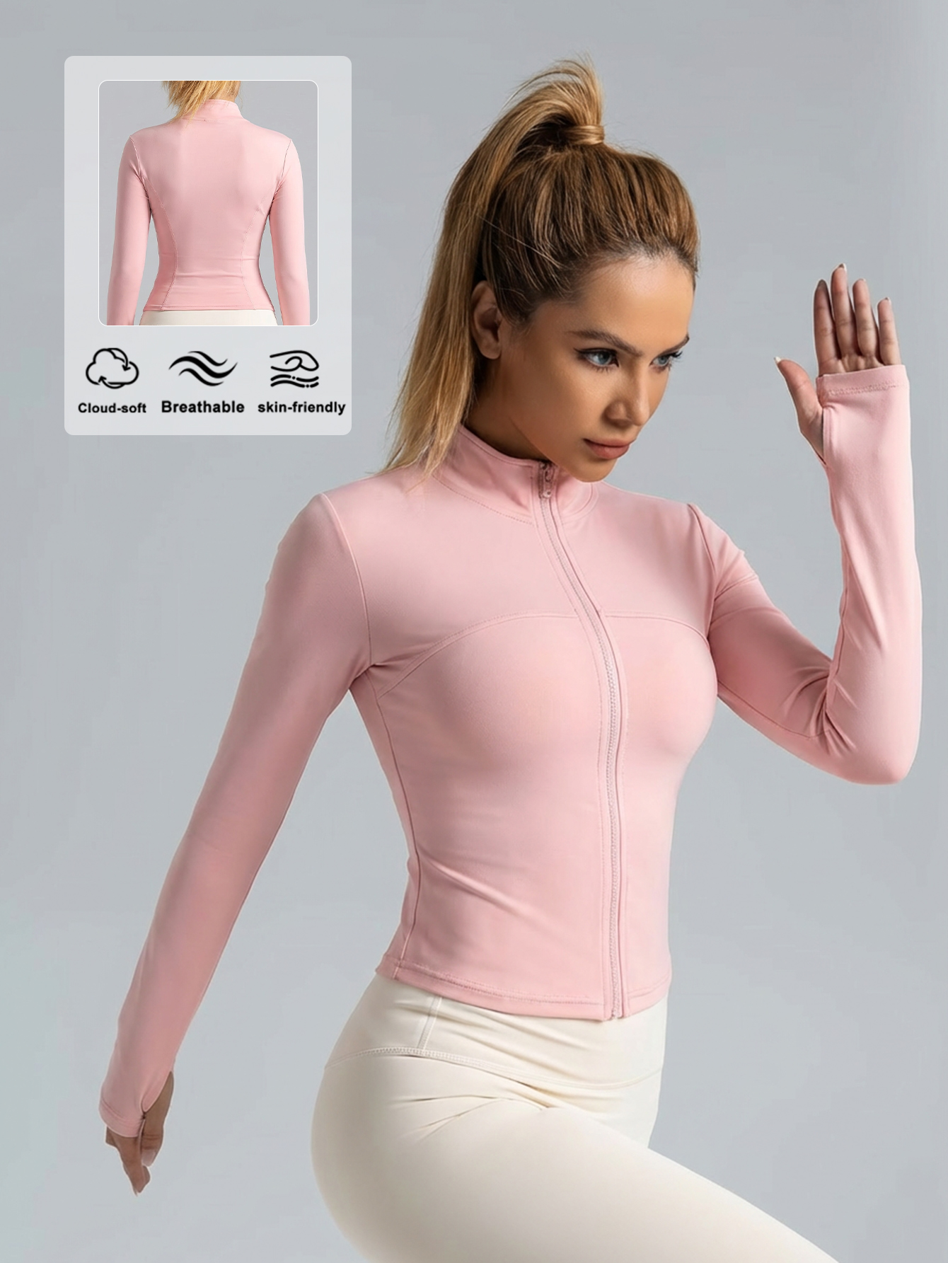 New Women Light pink Yoga Coat - Fitness & Nutrition Lab recensione e prezzo