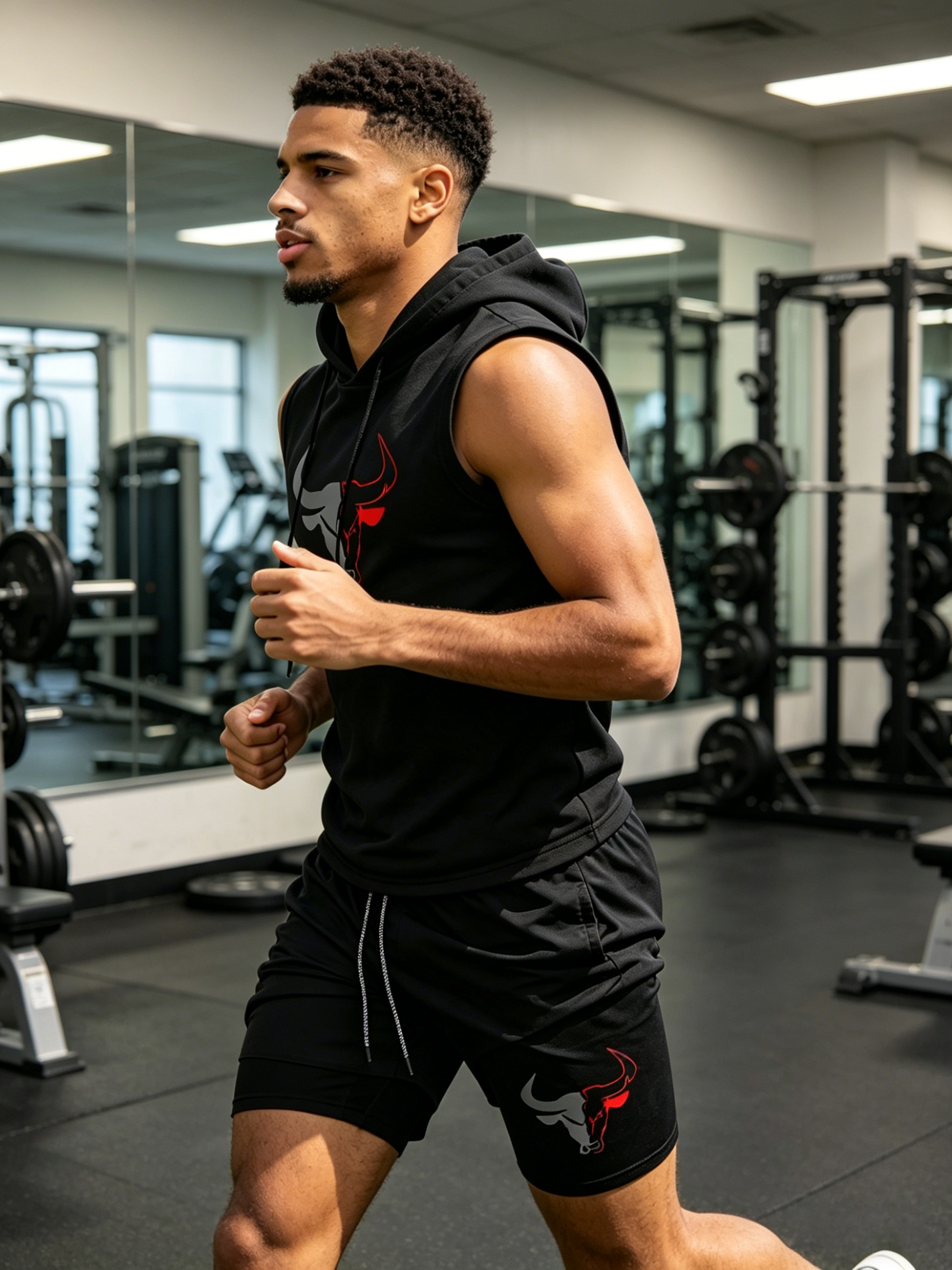 Men's 2 Piece Black Sleeveless - Fitness & Nutrition Lab recensione e prezzo