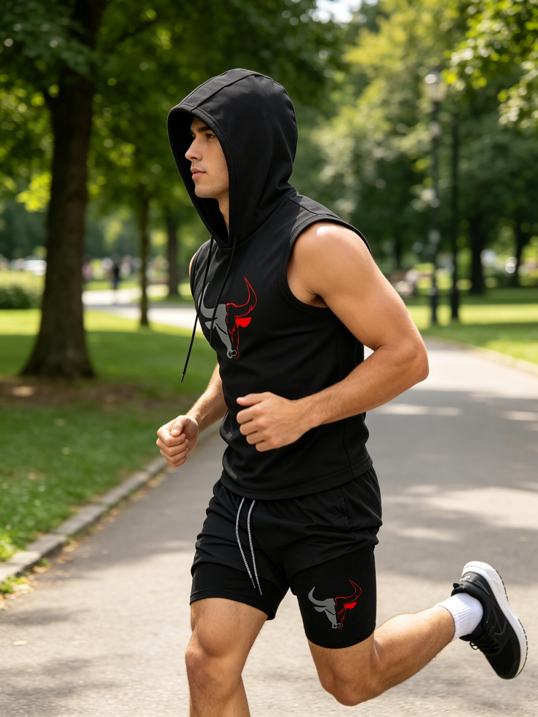 Men's 2 Piece Black Sleeveless - Fitness & Nutrition Lab recensione e prezzo